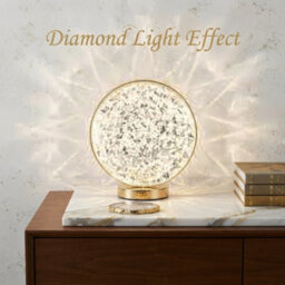 3D Led Crystal Table Lamp Touch Dimmable Bedroom Night Light Uk - thumbnail 5