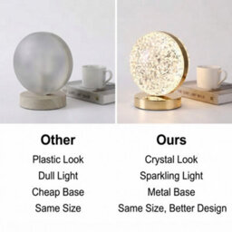 3D Led Crystal Table Lamp Touch Dimmable Bedroom Night Light Uk - thumbnail 3