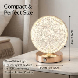 3D Led Crystal Table Lamp Touch Dimmable Bedroom Night Light Uk - thumbnail 2