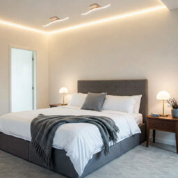Happy Homewares Contemporary Designer Single Wavy Strip Led Ceiling Light Fitting In Matte Gold - thumbnail 7