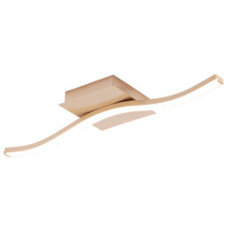 Happy Homewares Contemporary Designer Single Wavy Strip Led Ceiling Light Fitting In Matte Gold - thumbnail 2