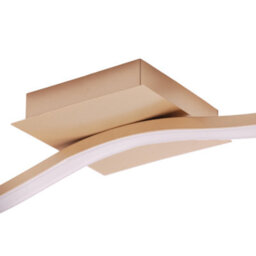 Happy Homewares Contemporary Designer Single Wavy Strip Led Ceiling Light Fitting In Matte Gold - thumbnail 4
