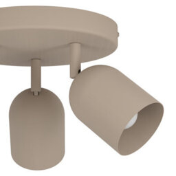 Eglo Tilston Steel Minimalist Triple Ceiling Spotlight, Sandy - thumbnail 3