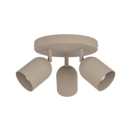 Eglo Tilston Steel Minimalist Triple Ceiling Spotlight, Sandy - thumbnail 2