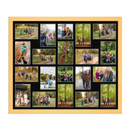 AK Frames 80X70Cm Mustard Yellow Modern Multi Photo Frame With Black Mount - Holds 20 Apertures (18X) 6X4, (2X) 4X4 Photos - thumbnail 1