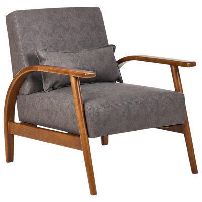 Beliani Armchair Skara Faux Leather Dark Brown - image 1