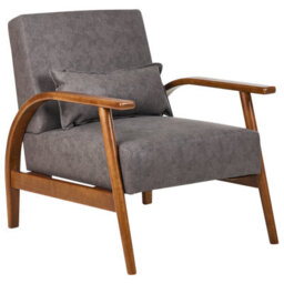 Beliani Armchair Skara Faux Leather Dark Brown - thumbnail 1