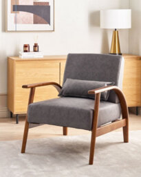 Beliani Armchair Skara Faux Leather Dark Brown - thumbnail 2