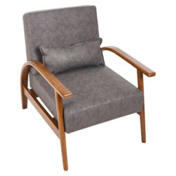 Beliani Armchair Skara Faux Leather Dark Brown - thumbnail 6