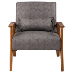 Beliani Armchair Skara Faux Leather Dark Brown - thumbnail 4