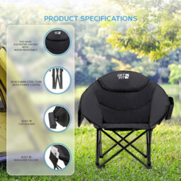 GETFIT Get Fit Moon Camping Chair - Portable Outdoor Premium Folding Chair With Pocket, Cup Holder & Carry Bag - Weight Capacity Of 130Kg - thumbnail 3