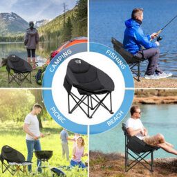 GETFIT Get Fit Moon Camping Chair - Portable Outdoor Premium Folding Chair With Pocket, Cup Holder & Carry Bag - Weight Capacity Of 130Kg - thumbnail 5