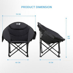 GETFIT Get Fit Moon Camping Chair - Portable Outdoor Premium Folding Chair With Pocket, Cup Holder & Carry Bag - Weight Capacity Of 130Kg - thumbnail 2