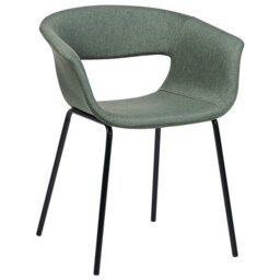 Beliani Set Of 2 Dining Chairs Elma Fabric Dark Green - thumbnail 4