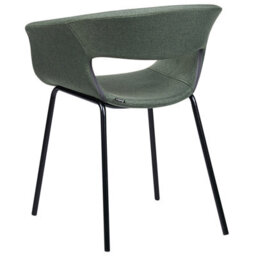 Beliani Set Of 2 Dining Chairs Elma Fabric Dark Green - thumbnail 6
