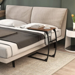 C Shaped Side Table Compact Sofa Side Table With Mesh Bag - thumbnail 5