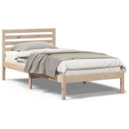 Berkfield With Headboard Brown 90 X 190 Cm Solid Pine Wood - thumbnail 4