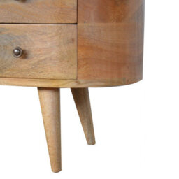 Matteo Solid Wood Rounded Tv Unit With 4 Drawers And 2 Shelves - Natural Mango Wood - thumbnail 4