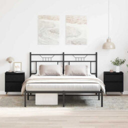 Berkfield Modern Bedside Cabinets 2Pcs Black Oak 40X35X50 Cm Engineered Wood - thumbnail 2