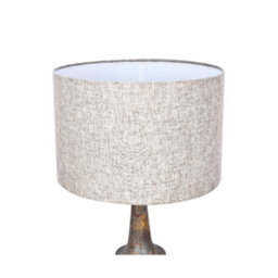 Solid Wood Table Lamp With Fabric Shade Blue Wash Finish Ribbed Column Base For Living Room Or Bedroom - thumbnail 3