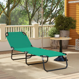 Outsunny Folding Lounge Chair, Outdoor Chaise Lounge For Bench Patio, Green - thumbnail 8