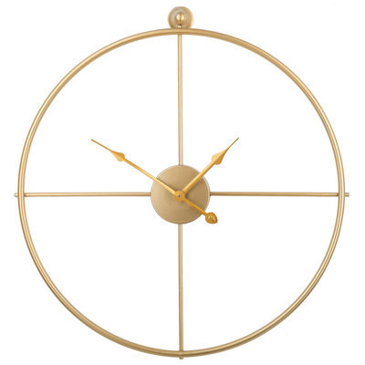 Beliani Wall Clock Zuchwil 50 Cm Metal Gold - image 1