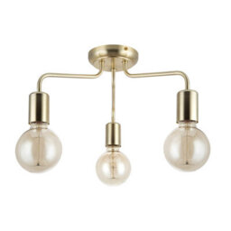 Cosylyte Fraser 3 Light Modern Metal Ceiling Flush Light - Brushed Brass - thumbnail 4
