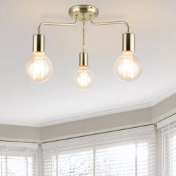 Cosylyte Fraser 3 Light Modern Metal Ceiling Flush Light - Brushed Brass - thumbnail 1
