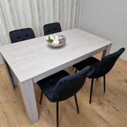 Kosy Koala Modern Rectangle Dining Table Set With 4 Black Velvet Chairs Dining Room Furniture