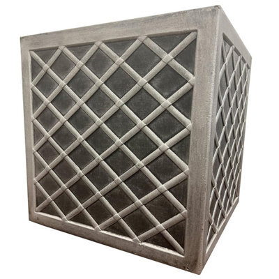 HEATON WHOLESALE 1 X Square Lazio Effect Large Pewter Gray Patio Planter Ideal For Flowers & Plants - image 1