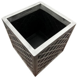 HEATON WHOLESALE 1 X Square Lazio Effect Large Pewter Gray Patio Planter Ideal For Flowers & Plants - thumbnail 2