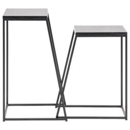 Pacific Lifestyle Nest Of 2 Black Ash And Metal Side Tables, Slim Nesting Set, Mashiko - thumbnail 8