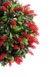 Pair Of Best Artificial 28Cm Red Lush Lavender Hanging Basket Flower Topiary Ball - Weather & Fade Resistant - thumbnail 4