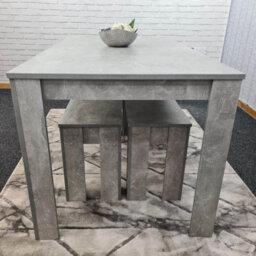 Kosy Koala Grey Kitchen Dining Table And 2 Benches Set Of 4 Space Saver Dining Room - thumbnail 7