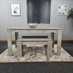 Kosy Koala Grey Kitchen Dining Table And 2 Benches Set Of 4 Space Saver Dining Room - thumbnail 3