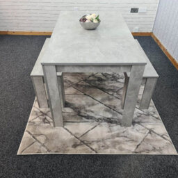 Kosy Koala Grey Kitchen Dining Table And 2 Benches Set Of 4 Space Saver Dining Room - thumbnail 2