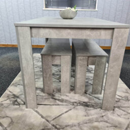 Kosy Koala Grey Kitchen Dining Table And 2 Benches Set Of 4 Space Saver Dining Room - thumbnail 9