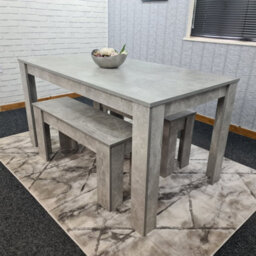 Kosy Koala Grey Kitchen Dining Table And 2 Benches Set Of 4 Space Saver Dining Room - thumbnail 8