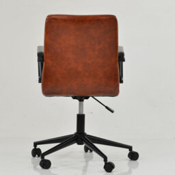 Lakeland Furniture Heath Vintage Brown Faux Leather Black Base Swivel Height Adjustable Office Chair - thumbnail 8