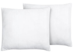 Wyld And Coco White Microfibre Pillows Set Of 2 80 X 80 Cm Hypoallergenic Supportive Pair - thumbnail 1