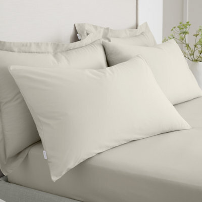 Bianca Fine Linens Pillowcases 200 Tc Cotton Percale Standard 50X75Cm Pack Of 2 Pillow Cases With Envelope Closure Natural - image 1