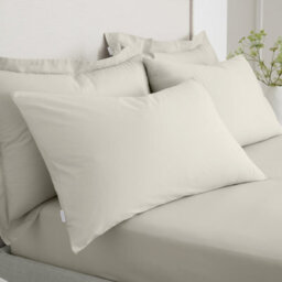 Bianca Fine Linens Pillowcases 200 Tc Cotton Percale Standard 50X75Cm Pack Of 2 Pillow Cases With Envelope Closure Natural