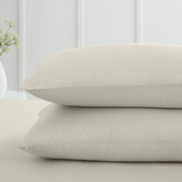 Bianca Fine Linens Pillowcases 200 Tc Cotton Percale Standard 50X75Cm Pack Of 2 Pillow Cases With Envelope Closure Natural - thumbnail 2