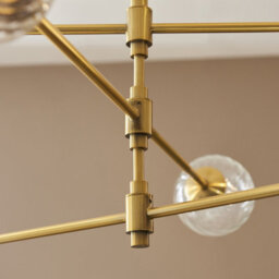 Luminosa Lighting Luminosa Rome Multi Arm Pendant Ceiling Light Brushed Aged Brass Plate & Clear Glass 6 X 3.2W Led G9 Daylight White - thumbnail 4