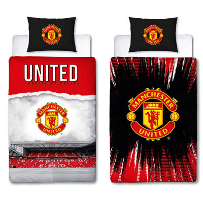 MAN UNITED Manchester United Theatre Single Polycotton Duvet Cover And Pillowcase Set - image 1