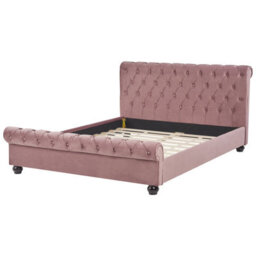 Beliani Bed Velvet Avallon 160 X 200 Cm (Eu King Size) Pink - thumbnail 5