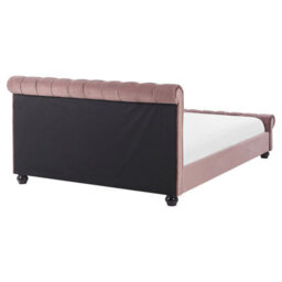 Beliani Bed Velvet Avallon 160 X 200 Cm (Eu King Size) Pink - thumbnail 7