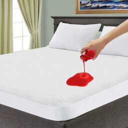 Ameha Waterproof Terry Mattress Protector Non-Noisy, Absorbent & Hypoallergenic Elasticated Cover 30Cm Deep King 150X200Cm - thumbnail 2