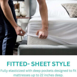 Ameha Waterproof Terry Mattress Protector Non-Noisy, Absorbent & Hypoallergenic Elasticated Cover 30Cm Deep King 150X200Cm - thumbnail 8