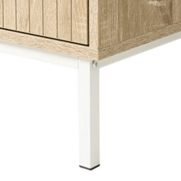 Wyld And Coco Modern Six-Drawer Chest In Light Brown Melamine With Iron Legs - W140 X D40 X H68Cm - thumbnail 8